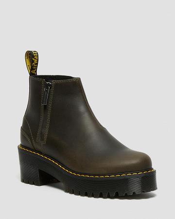 Dr Martens Rometty Leren Enkellaars Dames Bruin | NL 698JPQ